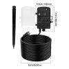Outdoor Power Stake, 50FT Extension Cord, Outdoor Power Strip Weatherproof with Cover, Remote Control Dusk to Dawn Light Timer Waterproof, 6 Outlets