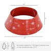 Christmas Tree Collar Steel Tree Ring Skirt Home Xmas Decoration with Snowflake Engraved, 26" Base, Red