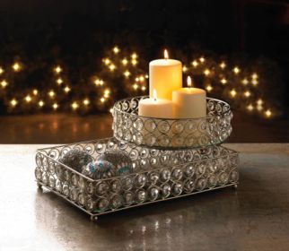 Shimmer Rectangular Jeweled Tray