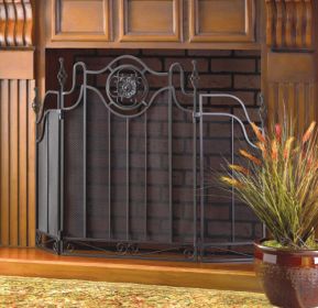 Elegant Tuscan-Style Fireplace Screen for Home Decor