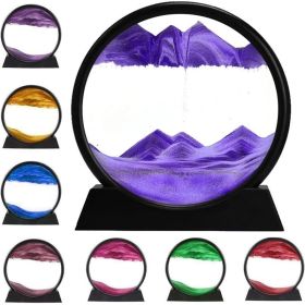 3D Dynamic Sand Art Liquid Motion, Moving Sand Art Picture Round Glass 3D Deep Sea Sandscape In Motion Display Flowing Sand Painting Relaxing Des (Option: Pink)