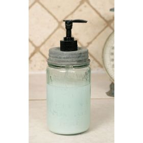 Pint Mason Jar Soap Dispenser (Option: Barn Roof  Black Pump)