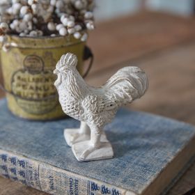 Cast Iron Rooster (Option: Antique White  Box of 2)