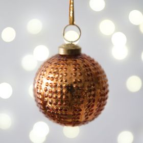 Hobnail Mercury Glass Ornament (Option: Copper  Box of 4)