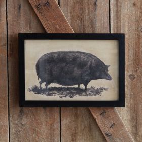 Homestead Framed Canvas (Option: Pig)