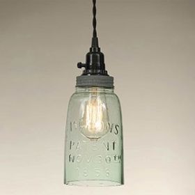 Half Gallon Open Bottom Mason Jar Pendant Lamp (Option: Recycled Glass)