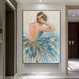 Hand Oil Pianting Ballerina fine art Dancer Handmade oil painting on Canvas female Ballet Artist Wall Art Living Room Bedroom Home Decor (style: 01, size: 150x220cm)