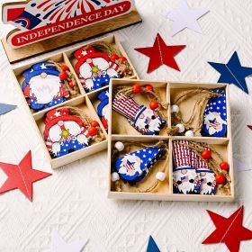 1 Box; Wooden Box Pendant For Independence Day; Independence Day Ornaments; Holiday Accessory; Party Supplies; Room Decor; Independence Day Decor; Hom (Color: Independence Day 4-grid Wooden Box Top Hat)