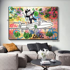 Handmade Hand Painted Oil Painting Wall Street Art Modern Abstract Alec Monopoly Millionaire Painting Home Living Room hallway bedroom luxurious (size: 90x120cm)