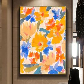 Handmade Oil Painting Canvas Wall Art Decor Original Orange Flower Painting Abstract Floral Painting Living Room Hallway Bedroom Luxurious Decora (style: 01, size: 90x120cm)