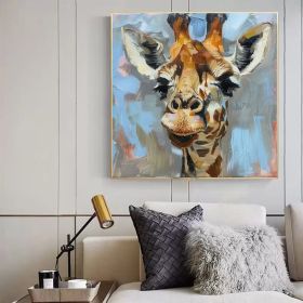 Giraffe Painting On Canvas Giraffe Portrait Canvas Original Fine Art Animals Wall Art Hand Painted Oil Painting (style: 01, size: 100x100cm)