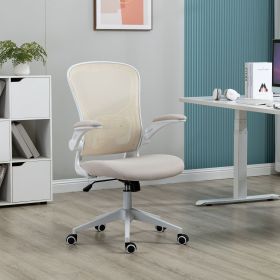 Ergonomic Mesh Office Chair with Breathable Back, Adjustable Height, Padded Seat & Armrests, 250 lbs Capacity (Color: Beige)