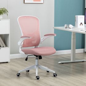 Ergonomic Mesh Office Chair with Breathable Back, Adjustable Height, Padded Seat & Armrests, 250 lbs Capacity (Color: Pink)