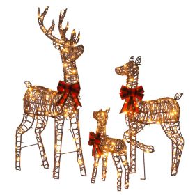 3-Piece Lighted Christmas Reindeer Family Set Outdoor Decorations (Default: default title)