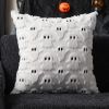 Halloween Pillow Covers 16x16 inch Set of 2 White Ghost Throw Pillow Cases Soft Plush Faux Fur Wool Couch Cushion Case for Chair Sofa Bedroom Living R