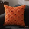 Halloween Pillow Covers 16x16 inch Set of 2 White Ghost Throw Pillow Cases Soft Plush Faux Fur Wool Couch Cushion Case for Chair Sofa Bedroom Living R