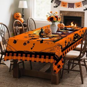 Hexagram Halloween Tablecloth Rectangle Pumpkin Tablecloths 60 x 84 inches Castle Ghost Table Cloth (size: Halloween   60" x 120" (Rectangular))