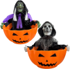 Halloween Candy Bowl, Halloween Decorations Animated Skeleton Candy Dish with Motion Activated
