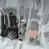 410 x 80 Halloween Creepy Cloth Black Spooky Fabric Gauze Spooky Giant Cheese Cloth for Halloween Party Supplies Decorations