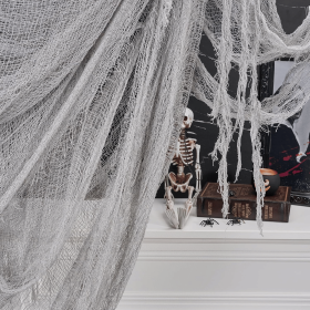315 x 78.7 Halloween Gray Creepy Cloth Decorations Spooky Fabric Creepy Scary Gauze Cloth Decoration for Halloween Party Supplies (size: Gray   315" x 78.7")
