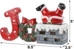 Christmas Joy Table Decorations, LED Lights Santa Claus in The Chimney Figurine Ornament