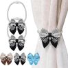 2 Pack Rope Bow Curtain Tiebacks | 2026 Upgrade Simple Elegant Strong Magnetic Curtain Holdbacks | Accessories Drapes Tie Backs Wall Decoration for Ho