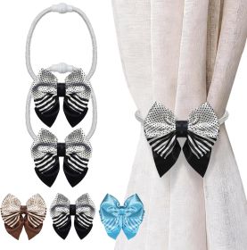 2 Pack Rope Bow Curtain Tiebacks | 2026 Upgrade Simple Elegant Strong Magnetic Curtain Holdbacks | Accessories Drapes Tie Backs Wall Decoration for Ho (Color: Black White)