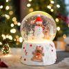 Christmas Snow Globes Gingerbread Man Village House in Cup Christmas Snow Globe with 8 Songs Color Changing Battery Operated Musical Box for Christmas
