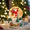 Christmas Snow Globes Gingerbread Man Village House in Cup Christmas Snow Globe with 8 Songs Color Changing Battery Operated Musical Box for Christmas