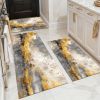 Three-piece kitchen rug set, non-slip and washable, abstract pattern kitchen hallway rug, soft and comfortable, suitable for sinks, floors, entrances