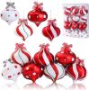 2 Pcs Peppermint Candy Ornaments - Candy Cane Balls