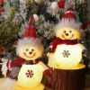 2 Pack Christmas Table Decorations, 10 Inch Lighted Plush Snowmen Figurines, Light Up Snowman Holiday Present