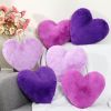 6 Pcs Faux Rabbit Fur Heart Pillows Fluffy Heart Throw Pillows Cute Couch Cushion Soft Decorative Throw Cushion for Bed Sofa Girls Women(12 x 11 Inch