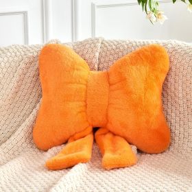 Bow Pillow, Soft Bow Decorative Pillows with Faux Rabbit Fur, Cute Bow Throw Pillows (Fill Material: PP Cotton)