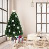 3 / 4 / 5 / 6 Feet LED Optic Artificial Christmas Tree with Snowflakes