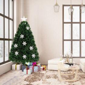 3 / 4 / 5 / 6 Feet LED Optic Artificial Christmas Tree with Snowflakes (size: 4ft)