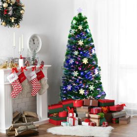 3 / 4 / 5 / 6 Feet LED Optic Artificial Christmas Tree with Snowflakes (size: 5ft)