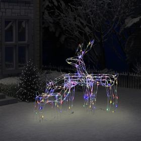3 Piece Christmas Light Display Reindeers 229 LEDs (Color: Multicolour)