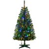 Pre-lit Artificial Christmas Tree Holiday Décor with Branches, Warm White or Colorful LED Lights, Auto Open
