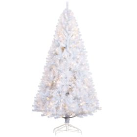 Prelit Christmas Tree Douglas Fir Artificial Christmas Tree with Realistic Branches, Warm White LED Lights (Material: Plastic, Color: White)