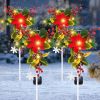 4 Pcs Solar Christmas Tree Pink, Outdoor Christmas Decorations, 80 LED Waterproof Solar Christmas Lights