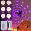 Halloween Spider Web Light - 3.28ft Diameter, 70 LEDs, 8 Modes, 10 Brightness Levels - Battery Powered