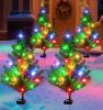 Solar Christmas Tree Outdoor Decor, Waterproof Solar Xmas Decorations Garden Stake Lights