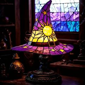 Witch Hat Lamps, USB Stained Resin Glowing Gothic Retro Resin Lamp For Bedroom Party With Mystical Charm (Color: A)