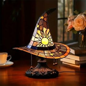 Witch Hat Lamps, USB Stained Resin Glowing Gothic Retro Resin Lamp For Bedroom Party With Mystical Charm (Color: B)