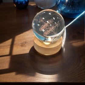 Crystal Ball Lamp -Transparent Sphere Refracts Light, Dreamy and Brilliant When Lit, Adding Romantic Atmosphere to the Space (style: A)
