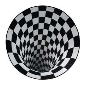 3D Visual Floor Area Mat Anti-slip Illusion Rug Doormat Round Living Room Carpet Mat (Color: Multi, size: 60cm)