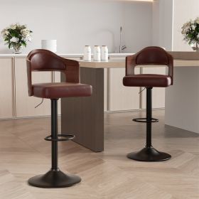 This bar stool set consists of 2 pieces. You can freely place the stools in any setting, such as bars, kitchen islands, restaurants, counters (Color: Brown)