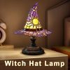 Handmade Gothic Witch Hat Night Light Ã¢â‚¬â€œWitch Hat Lamp Stained Glass LED Lamp, Spooky Halloween Decor, Indoor & Outdoor Witchcraft Gift