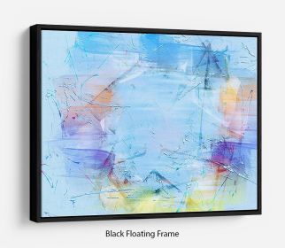Blue Oil Painting Floating Frame Canvas (Color: Dark Walnut, size: 16" x 12" / 42cm x 30cm (approx))